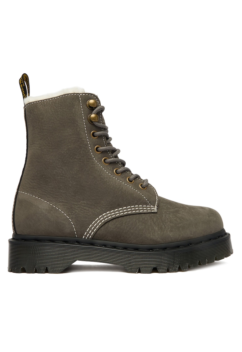 Ghete dama Gunmetal - piele naturala - verde