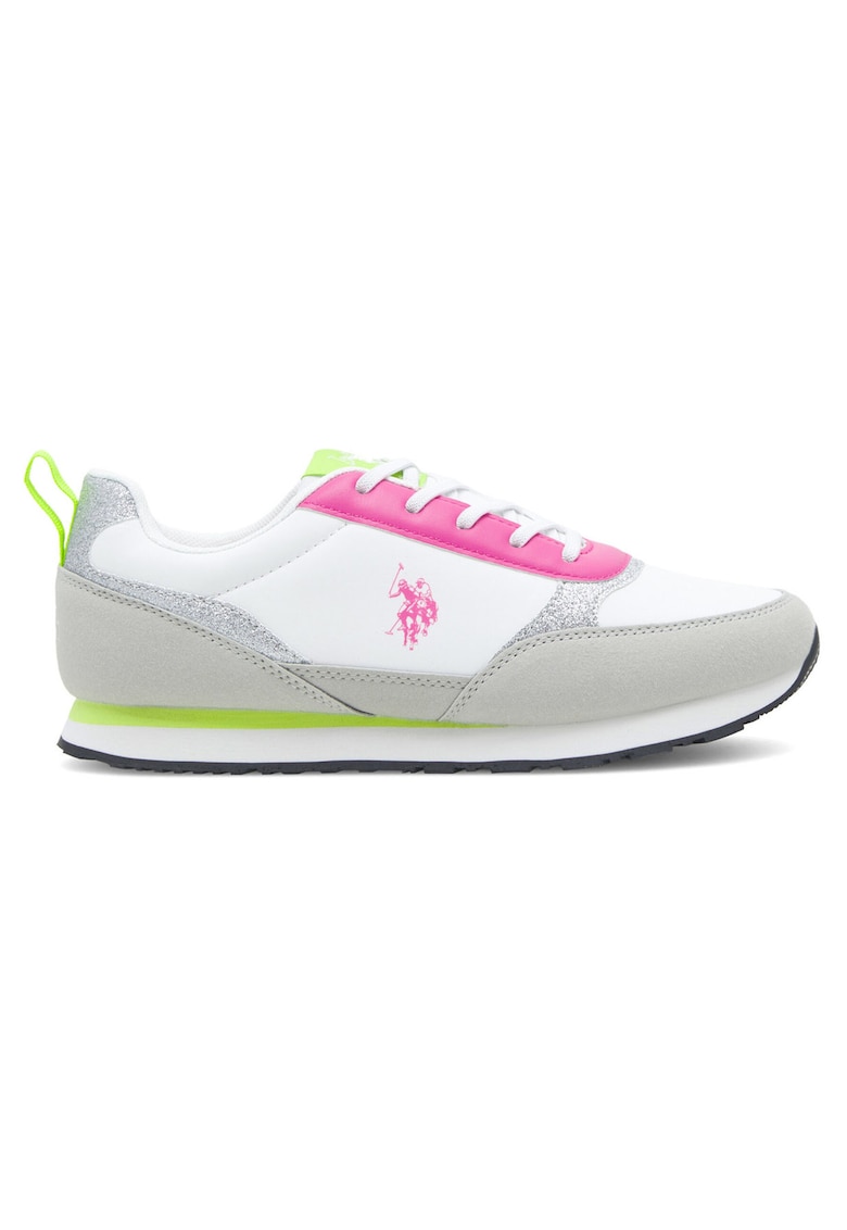 Tenisi unisex U.S. Polo Assn - alb - colorat - textil