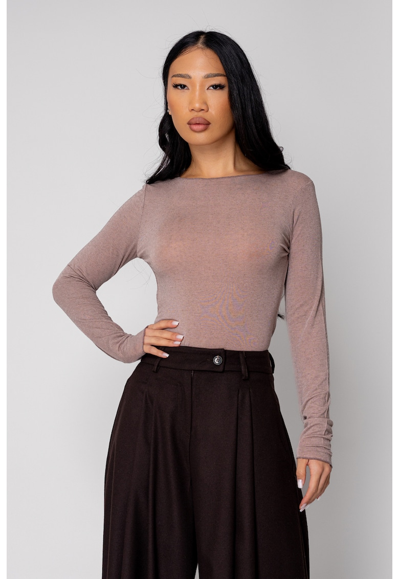 uFIT Bluza subtire din mix de casmir Light Brown 19465 - Maro deschis