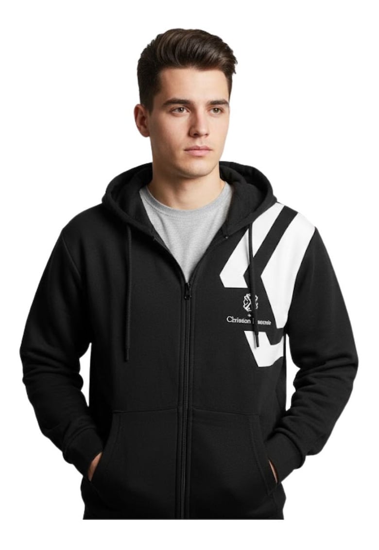 Hanorac cu fermoar si buzunare laterale -