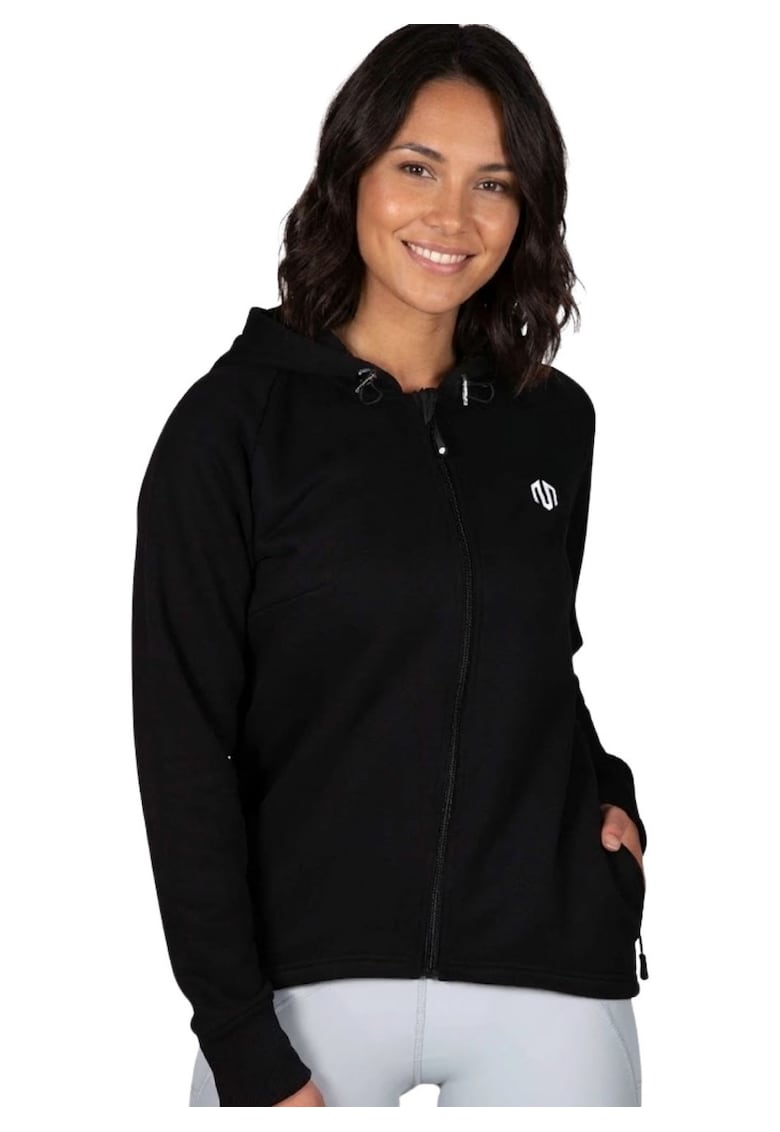 Hanorac cu fermoar si imprimeu logo pe spate -