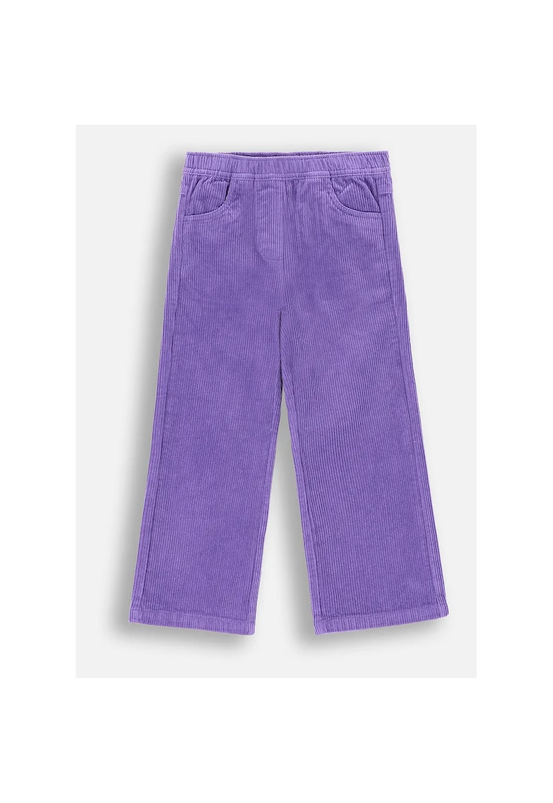 Pantaloni din velur evazati cu talie medie