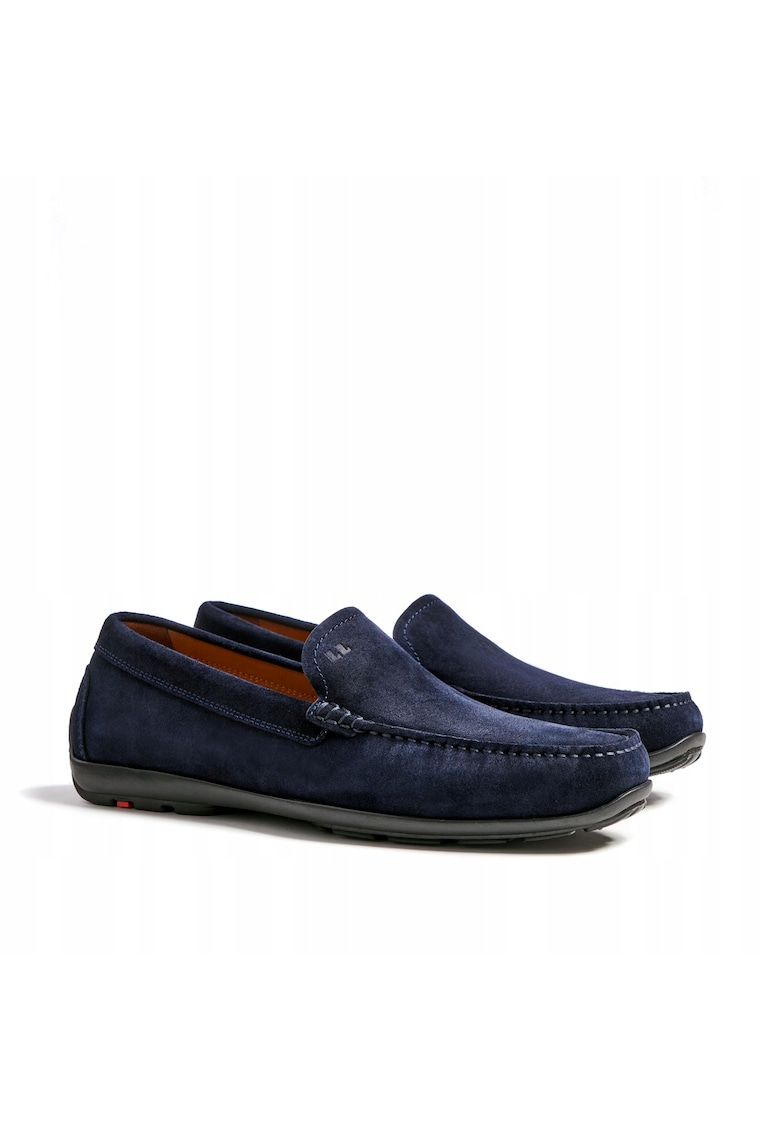 EMILIO Mocasini Eleganti Pentru Barbati Din Piele Intoarsa Slip-On - Albastru - Albastru