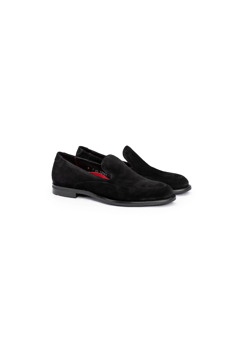 WELLINGTON Mocasini Eleganti Pentru Barbati Din Piele Intoarsa Slip-On - Negru - Negru