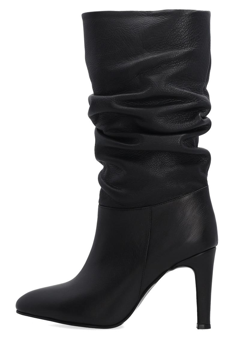 Cizme din piele cu model incretit -