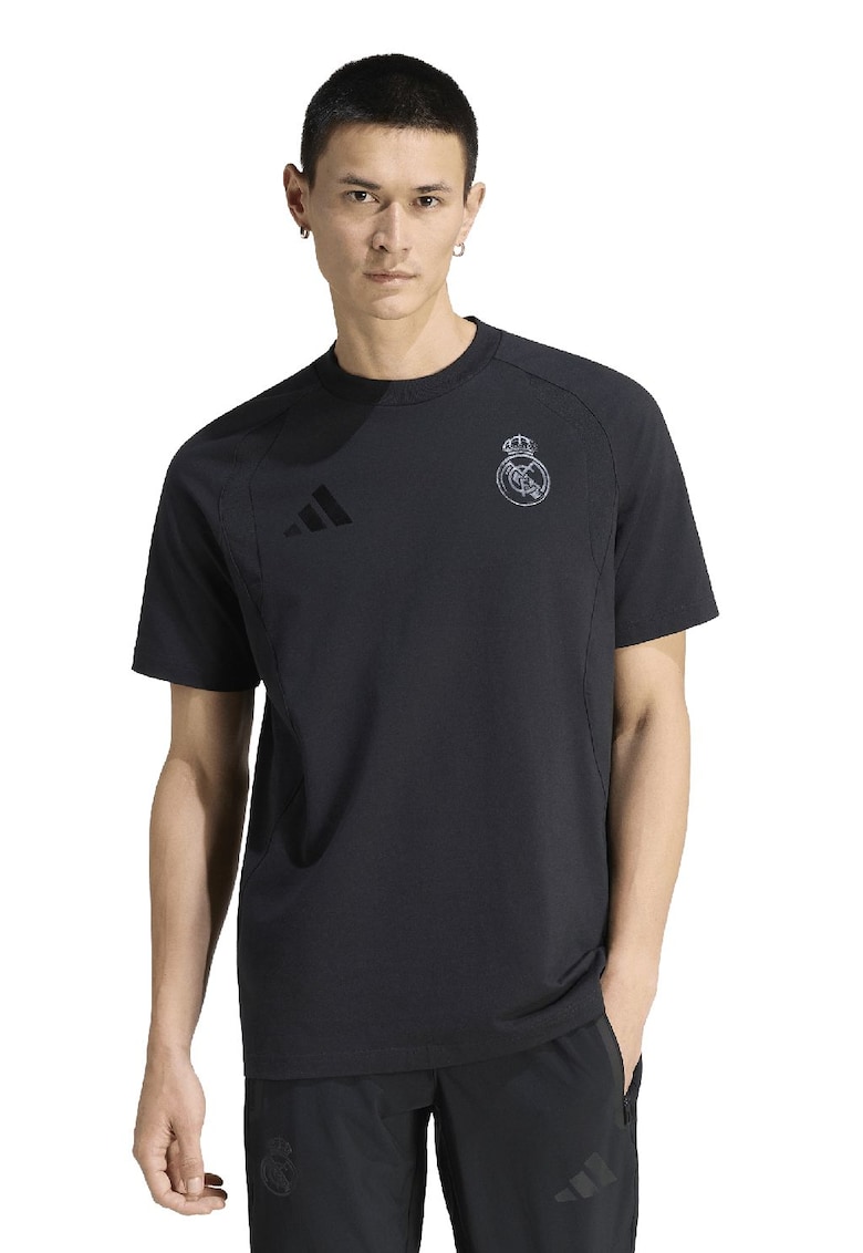 Tricou cu maneci raglan cu imprimeu Real Madrid pentru fotbal - Negru