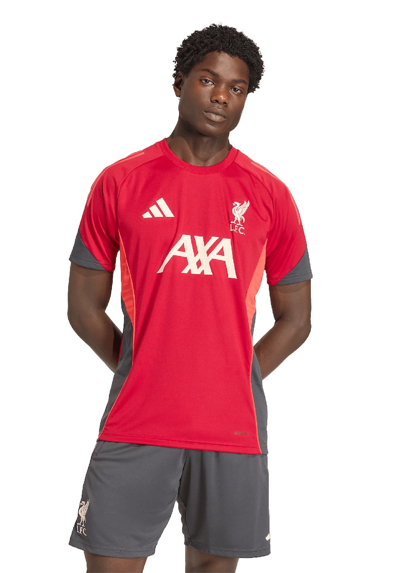 Tricou pentru fotbal Liverpool - Coral/Rosu vermillion/Gri inchis