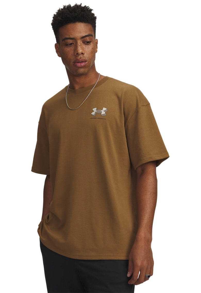 Tricou cu decolteu la baza gatului si maneci cazute - Kaki