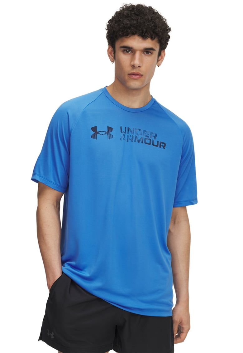 Tricou cu decolteu rotund si imprimeu pentru antrenament