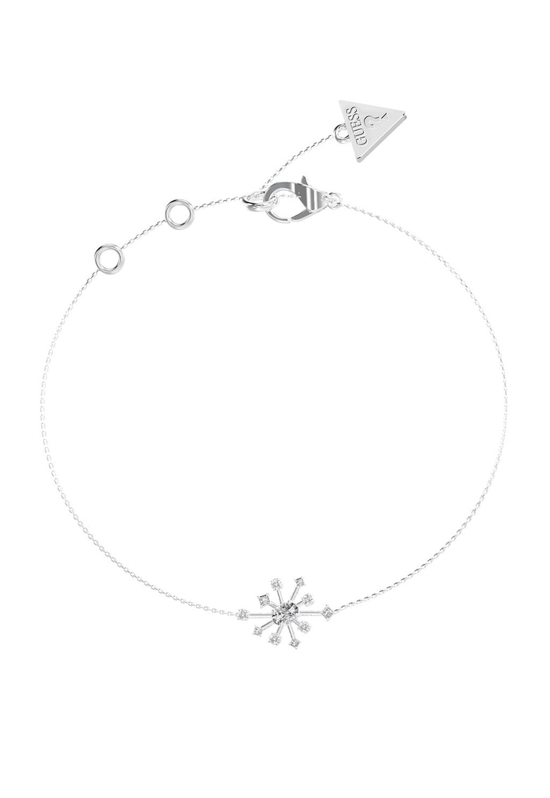 Bratara din otel inoxidabil cu pietre zirconia si cristale - Argintiu