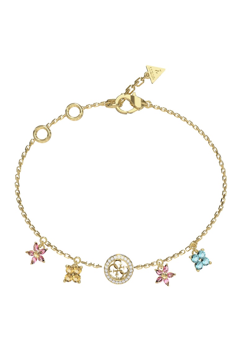 Bratara cu talismane florale si zirconia