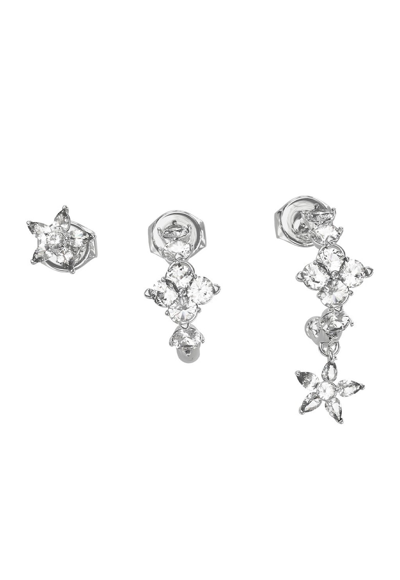 Cercei cu zirconia - 3 piese - Argintiu