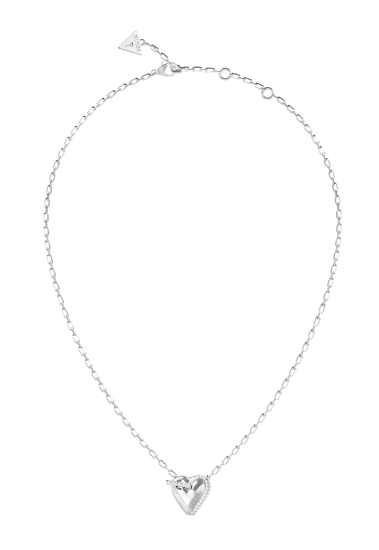 Colier de otel inoxidabil cu cristale - Argintiu