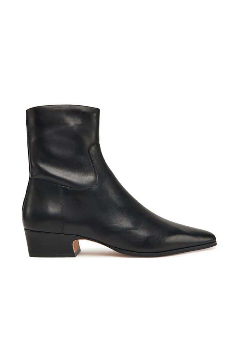Botine dama - Piele naturala - Negru - Negru