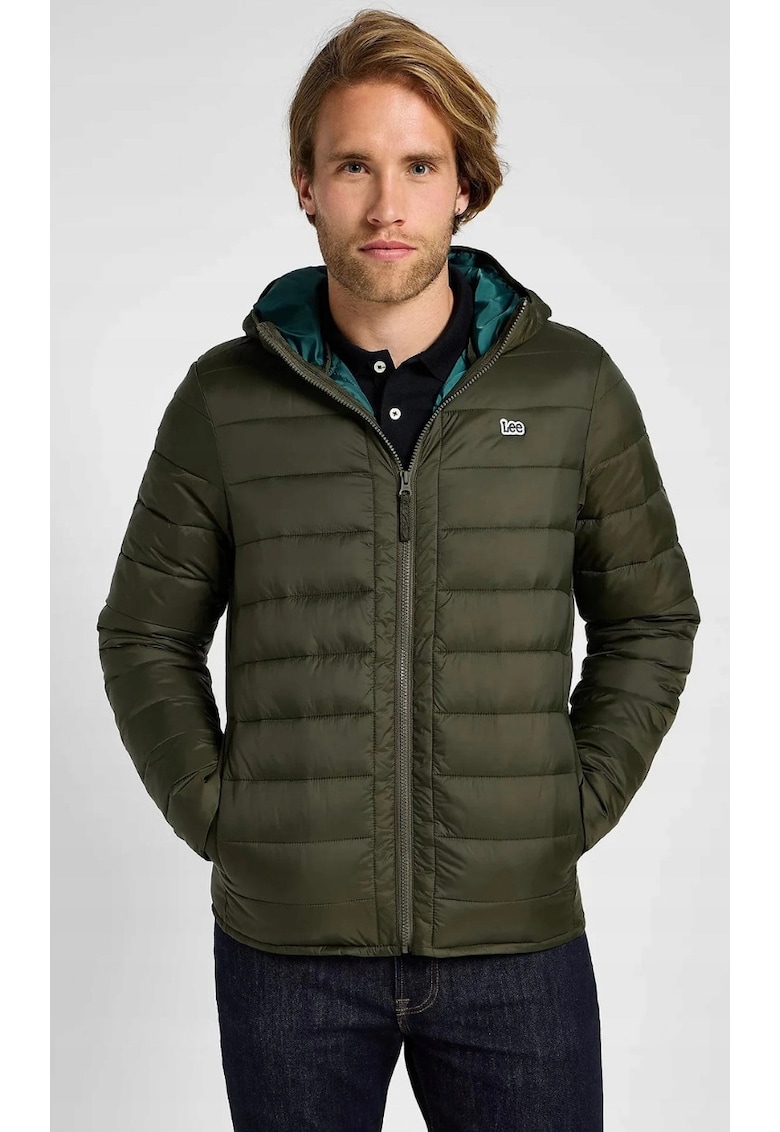 Geaca barbati - LIGHT PUFFER JACKET - mulata - verde - bumbac
