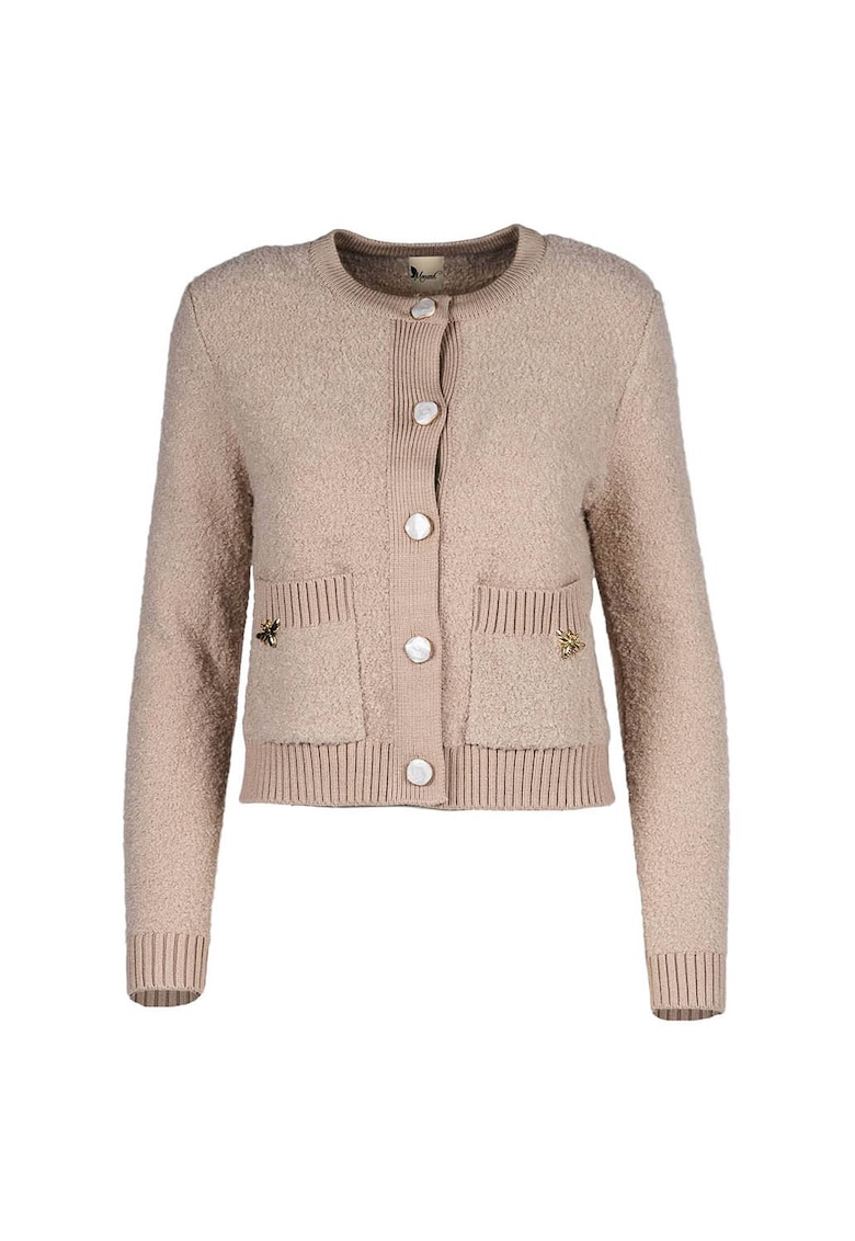 Cardigan din amestec de lana - cu accente metalice