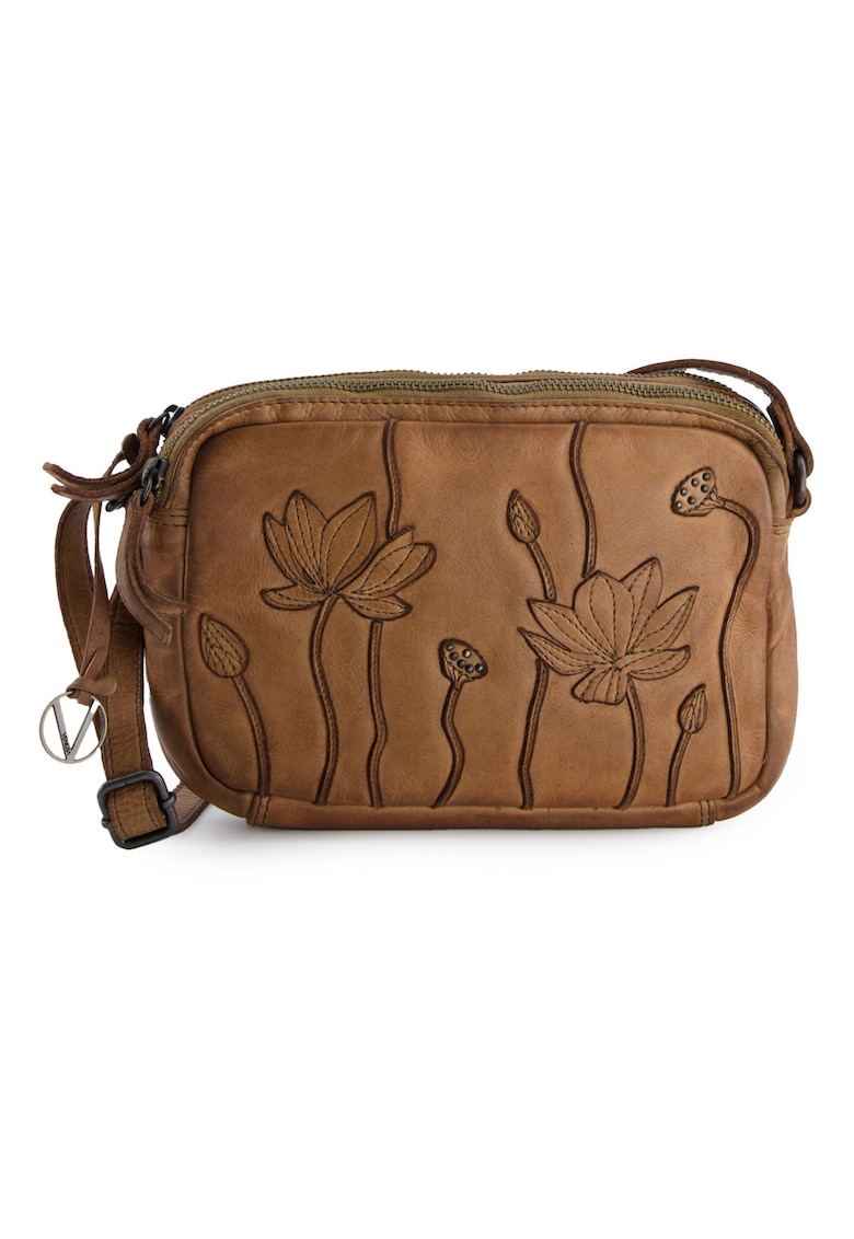 Geanta crossbody din piele cu model cusut