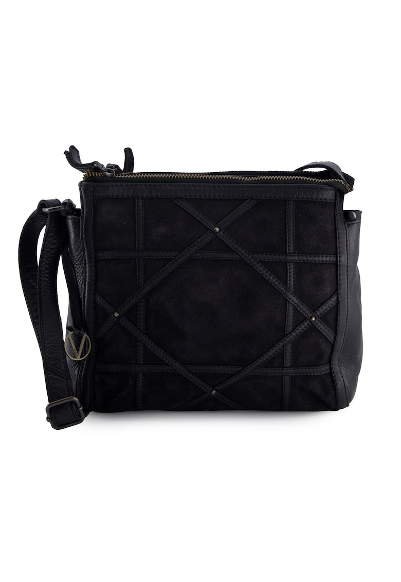 Geanta crossbody din piele si piele intoarsa