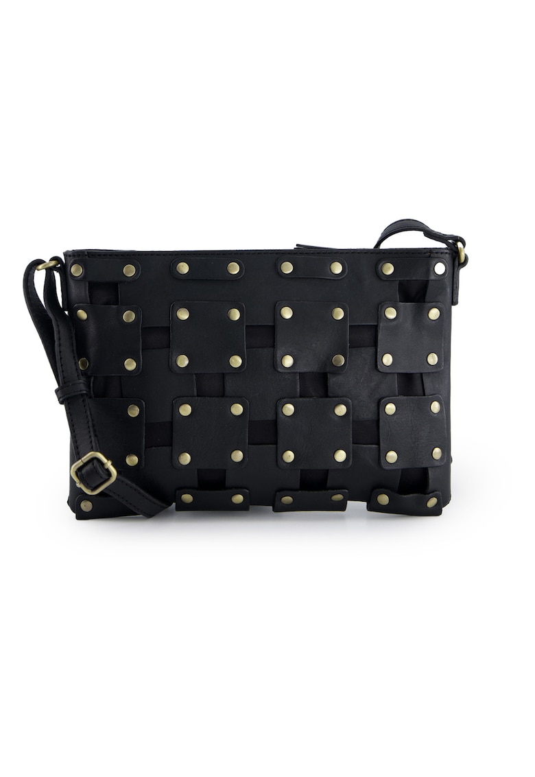 Geanta crossbody din piele decorata cu nituri
