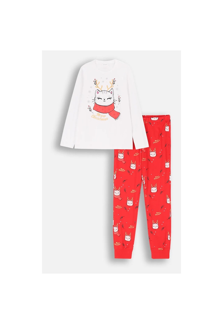 Pijama cu model din bumbac