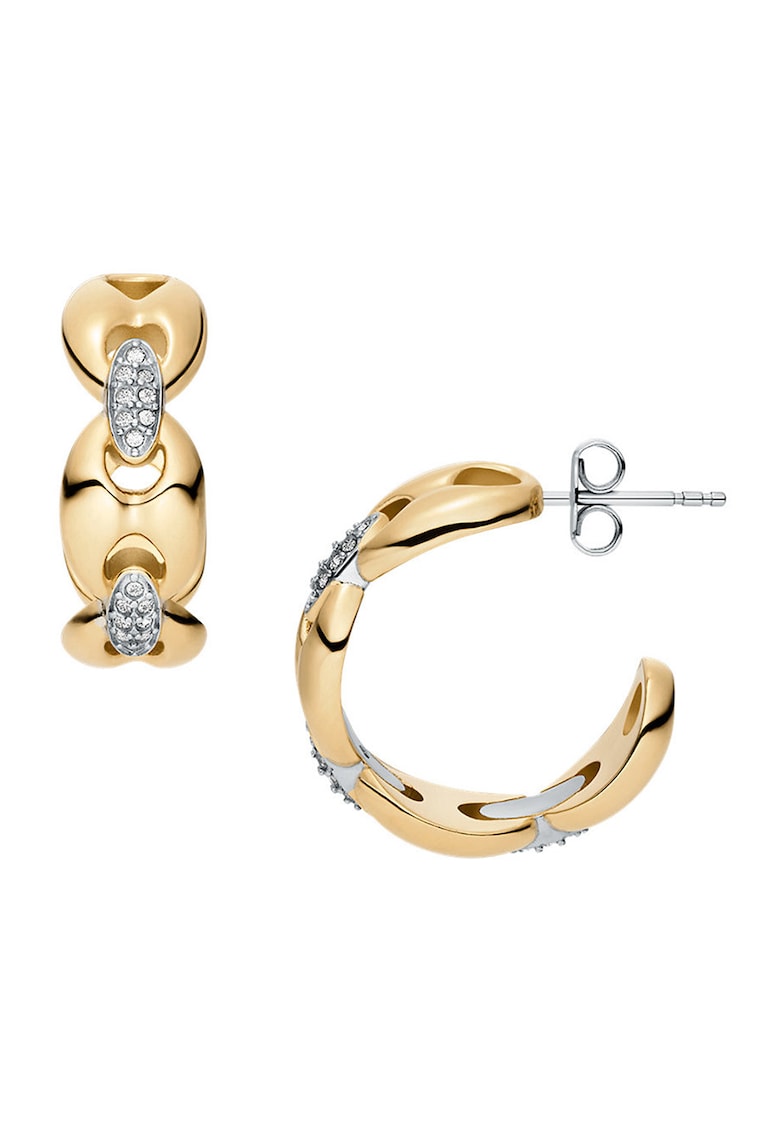 Cercei semirotunzi cu cristale