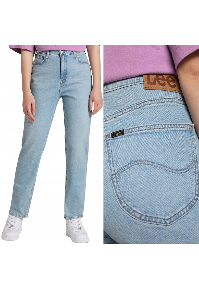 Blugi dama scurti - regular fit - albastru - bumbac -