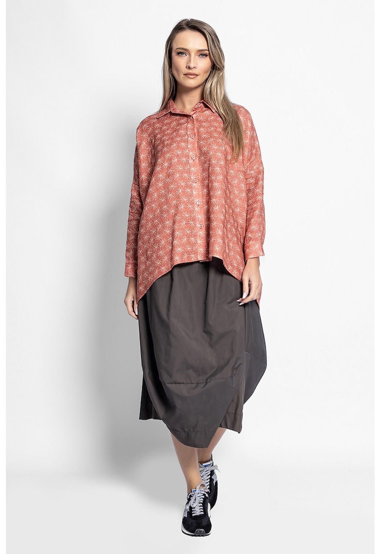 Camasa lejera cu imprimeu - Alb/Rosu stins