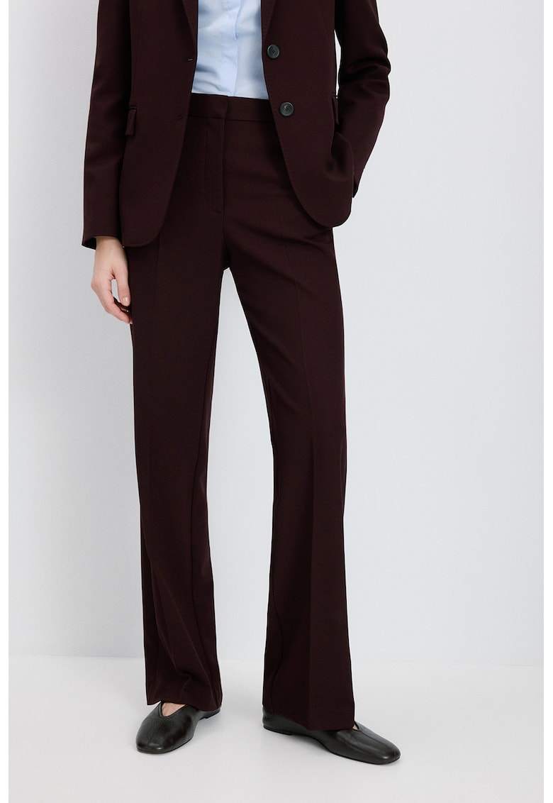 Pantaloni drepti cu doua buzunare oblice - Visiniu inchis