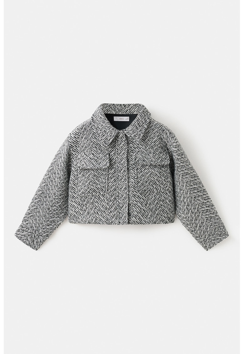 Jacheta din tuid cu guler clasic - Negru/Gri