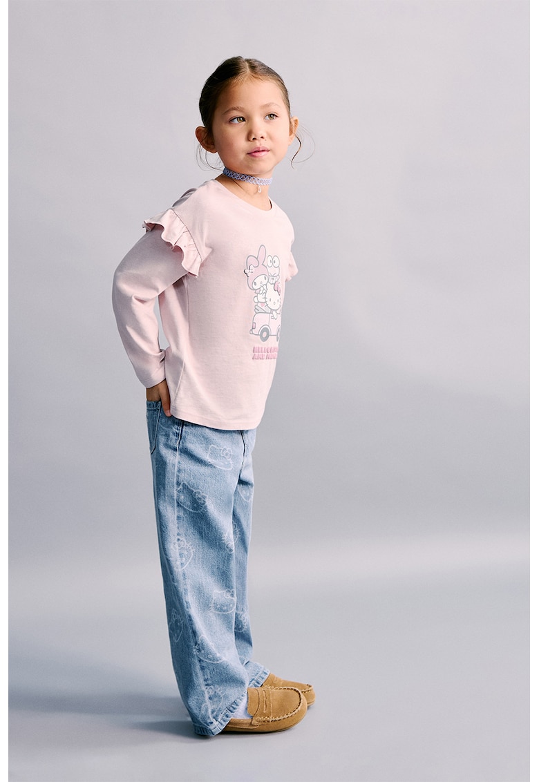 Blugi cu model hello Kitty - Albastru melange