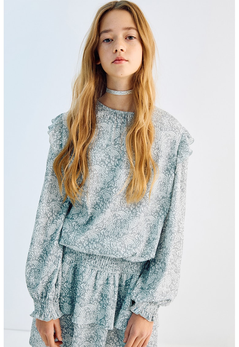 Bluza lejera cu model paisley - Gri cenusiu