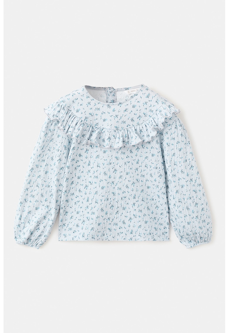 Bluza cu model floral - Albastru pastel