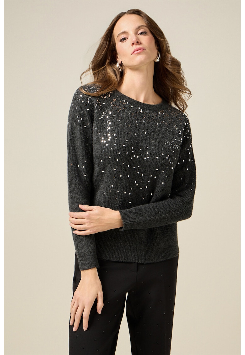 Pulover tricotat cu paiete