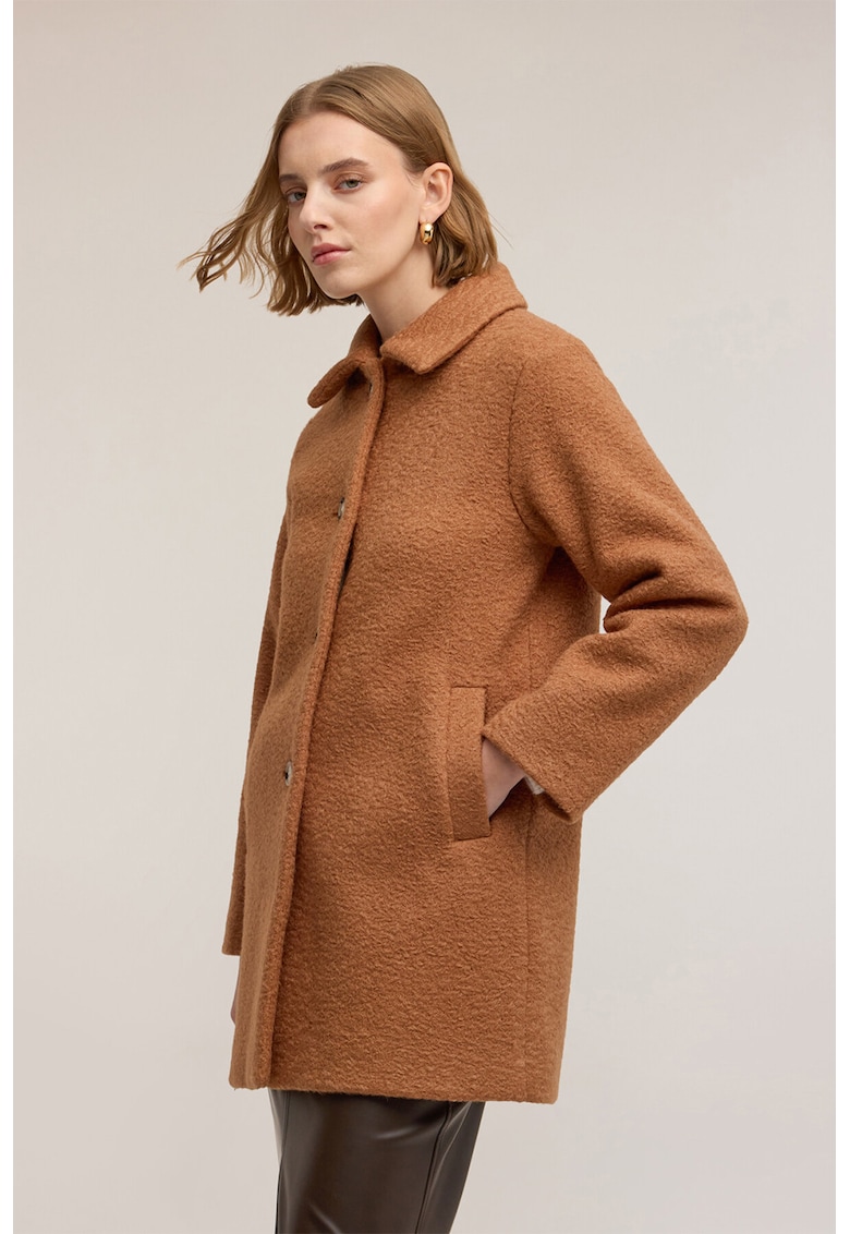 Palton cu buzunar oblic - Maro scortisoara