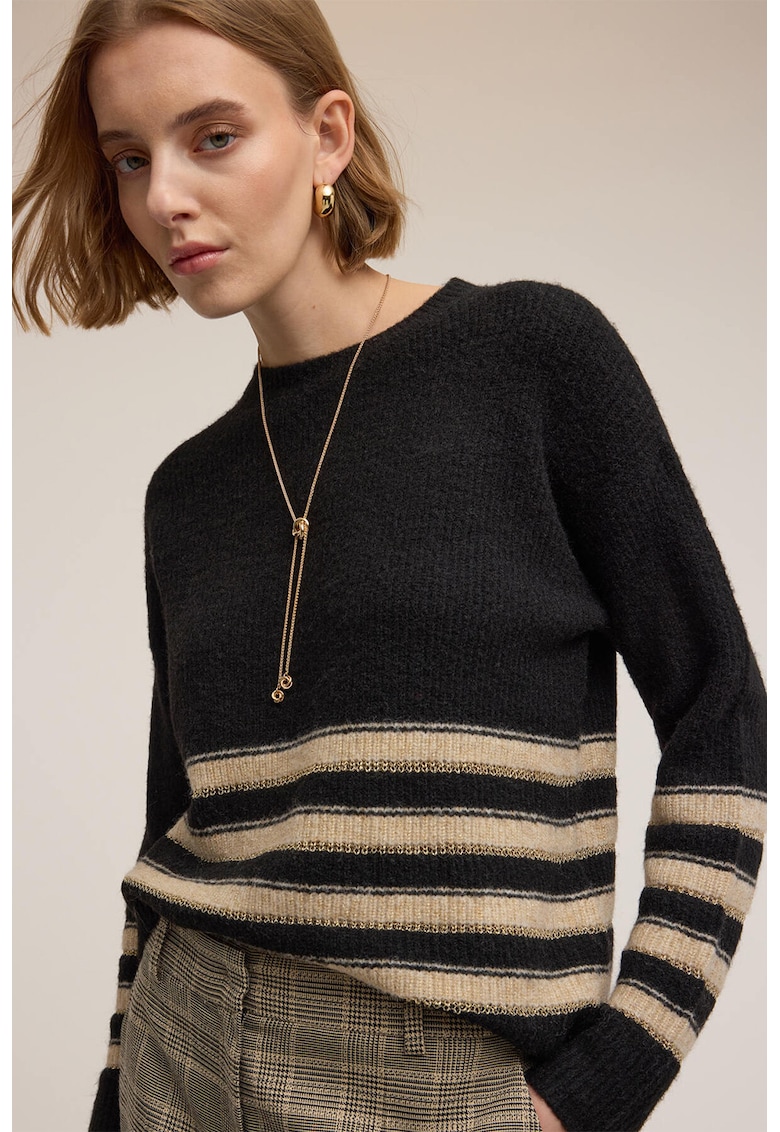 Pulover din amestec de lana cu dungi