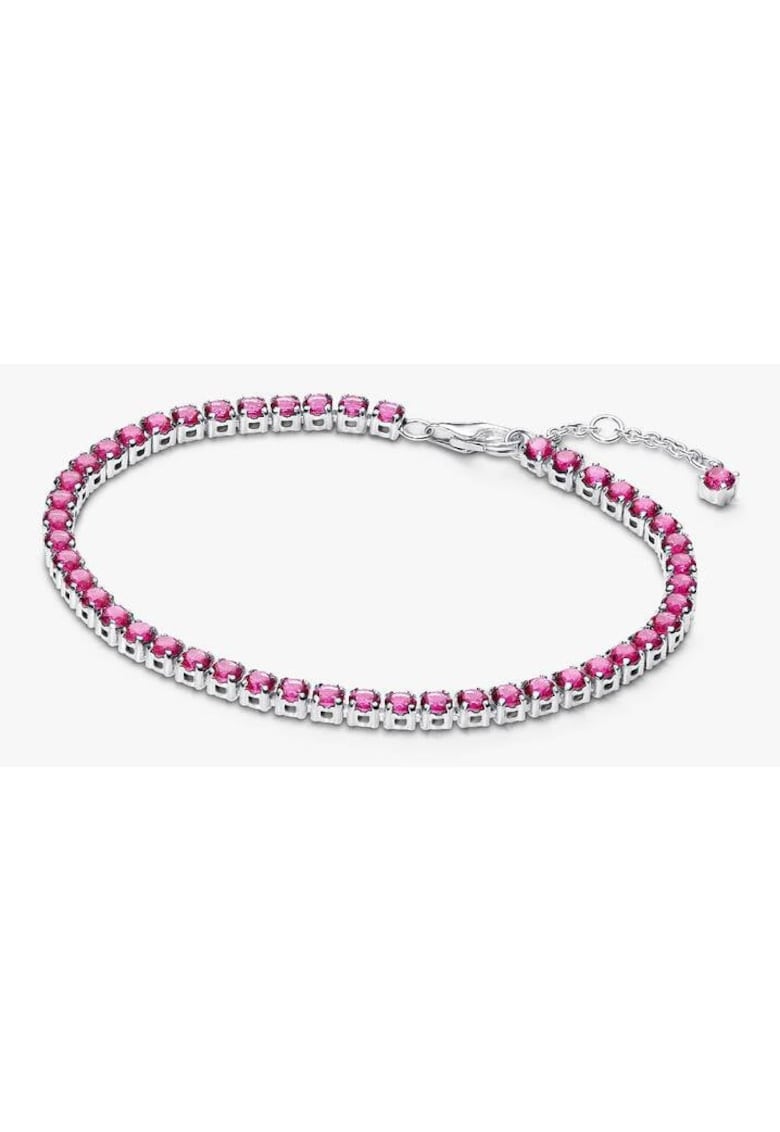 Bratara tenis stralucitoare Cristal din Argint 925 - Roz/Argintiu
