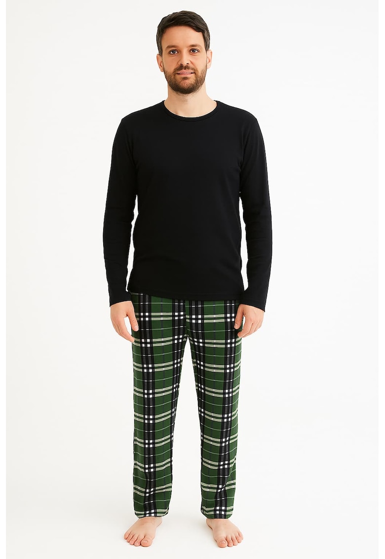 Pantaloni barbati din bumbac cu imprimeu