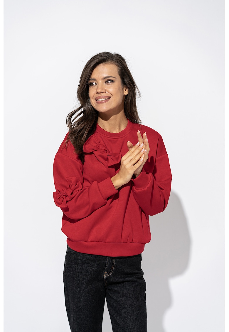 Bluza de trening cu applicatii funde Myra - Rosu