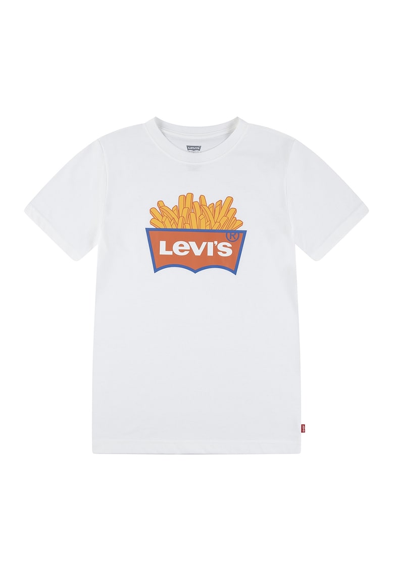 Tricou din amestec de bumbac cu logo si imprimeu grafic