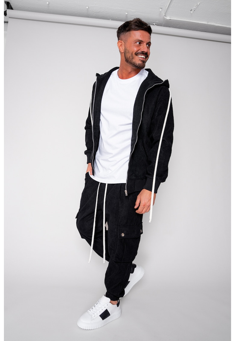 Set Cargo din reiat Hanorac si pantalon lung Black 19354