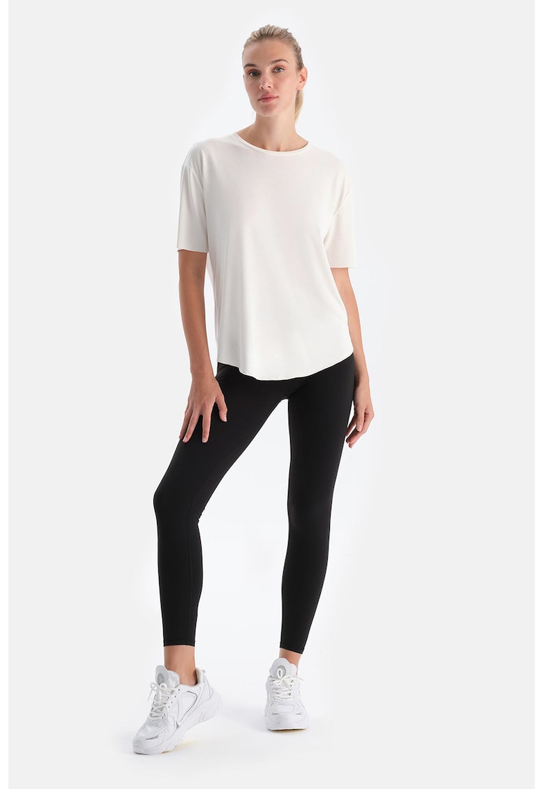 Colanti crop cu talie inalta - Negru