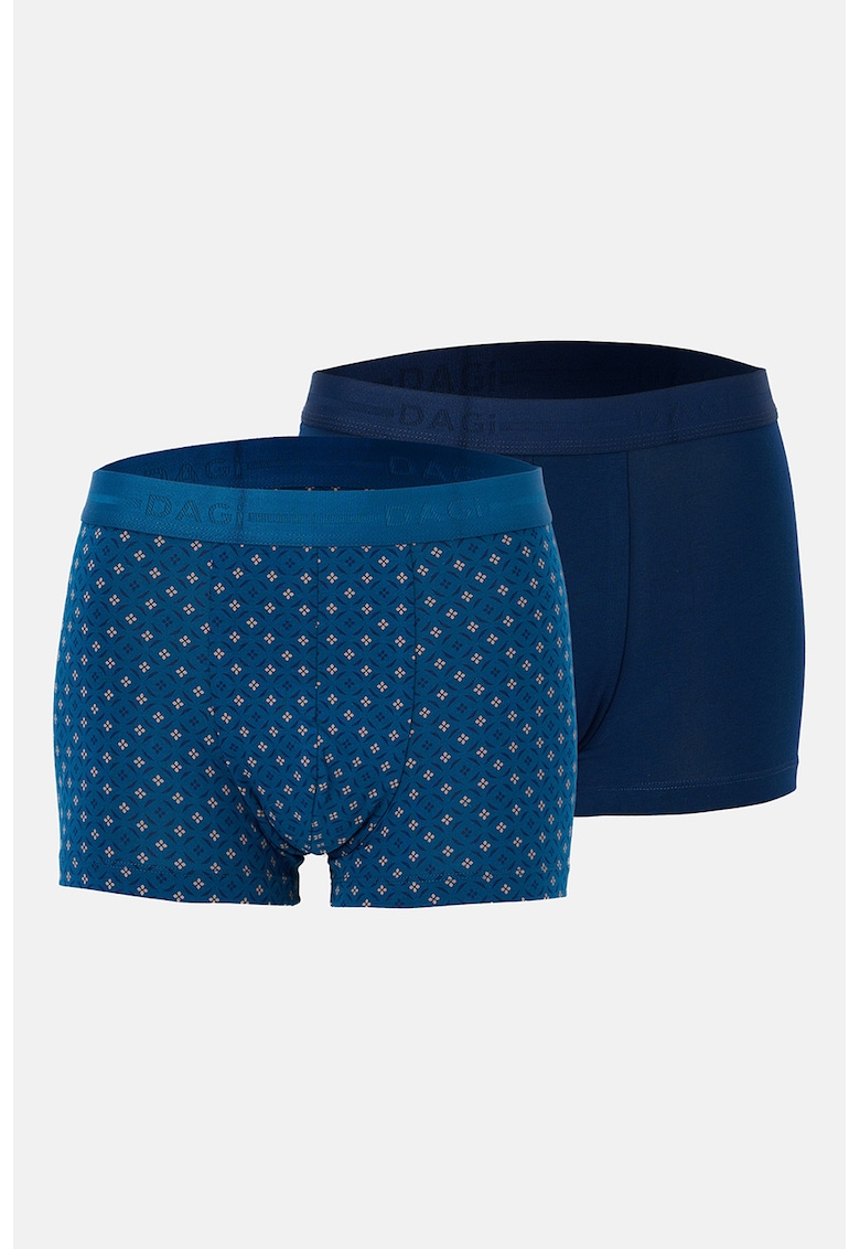 Set de boxeri din amestec de bumbac- 2 perechi - Albastru inchis/Bleumarin