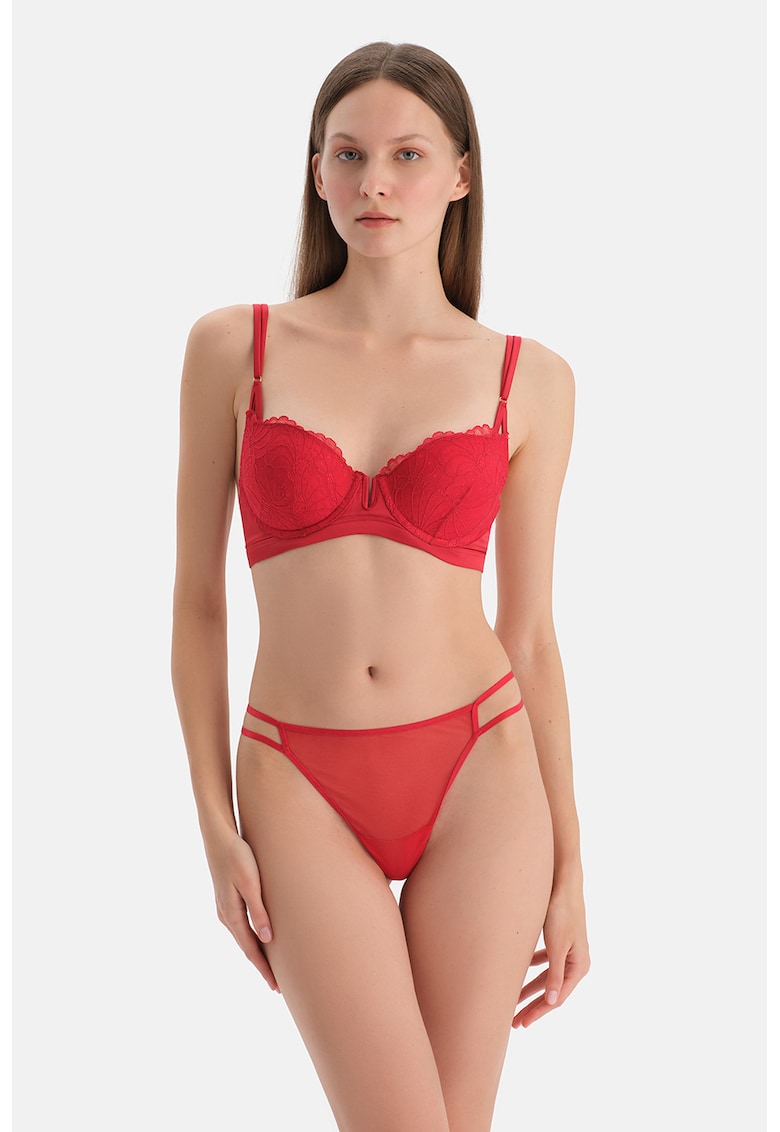 Chiloti tanga uni de plasa - Rosu