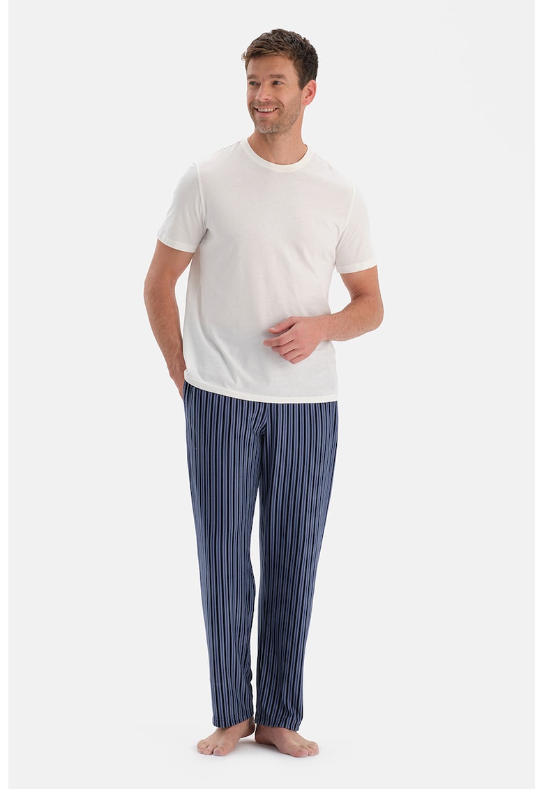 Pijama cu buzunare - Albastru ultramarin/Albastru deschis