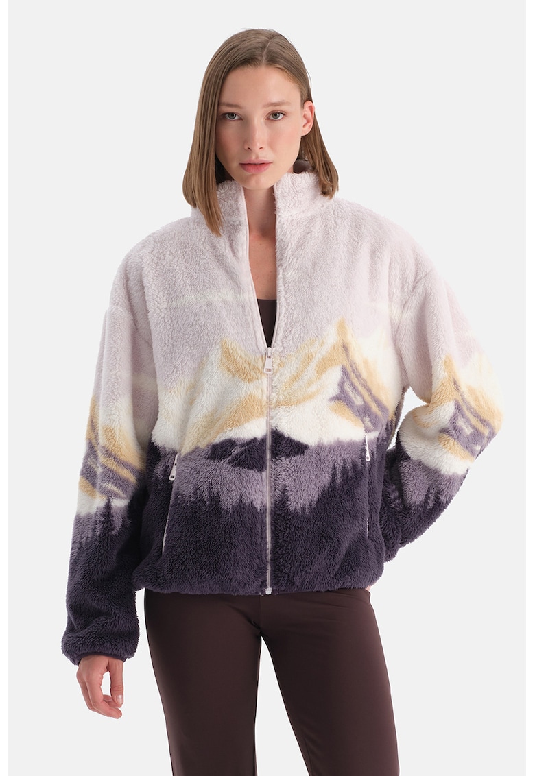 Bluza de trening din teddy cu imprimeu grafic