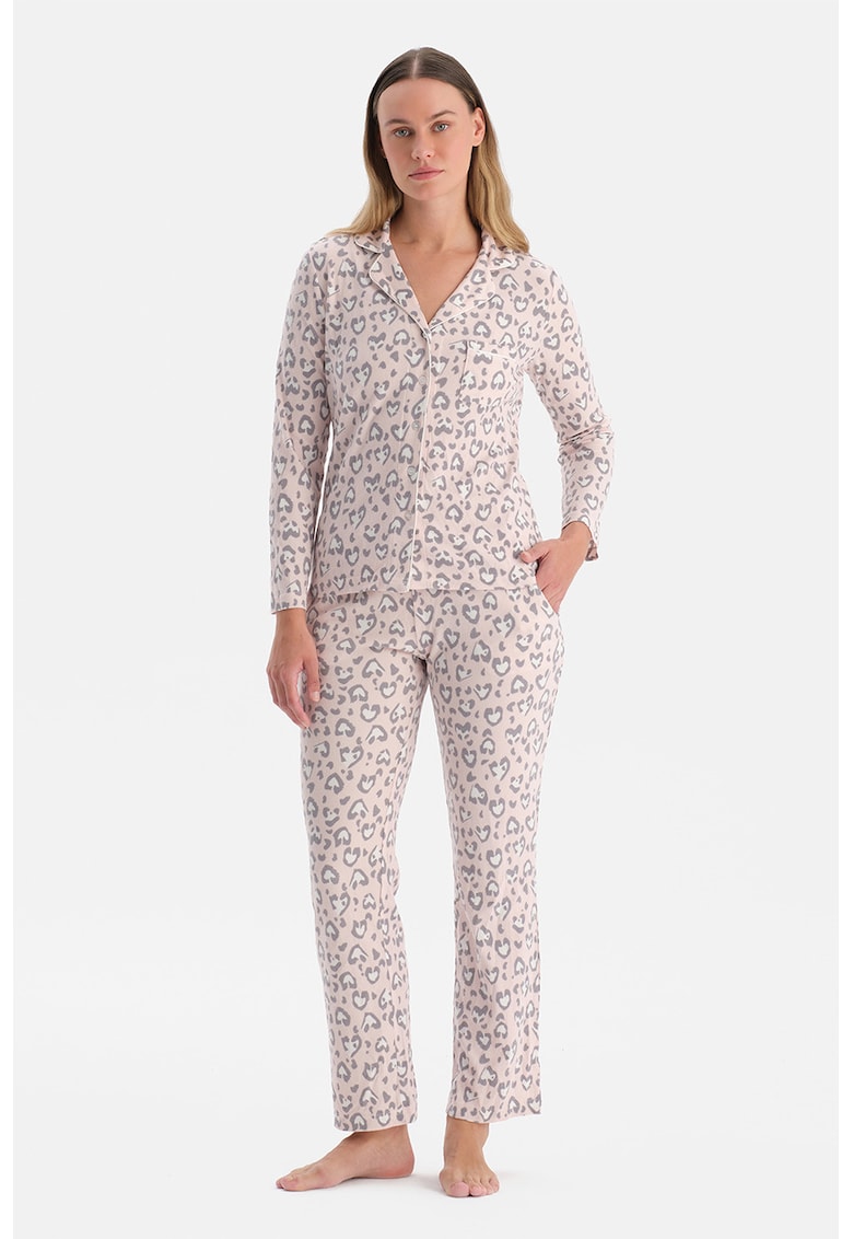 Pijama lunga cu animal print