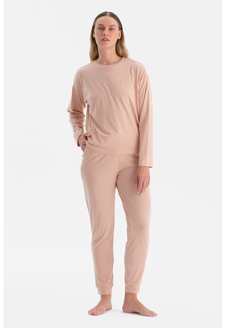 Pijama uni cu maneci cazute