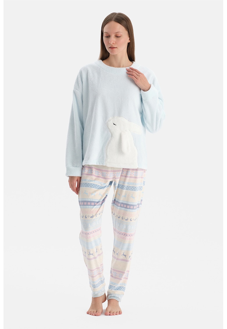 Pijama texturata cu model