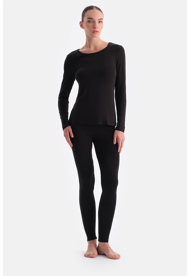 Pantaloni de pijama uni cu talie elastica