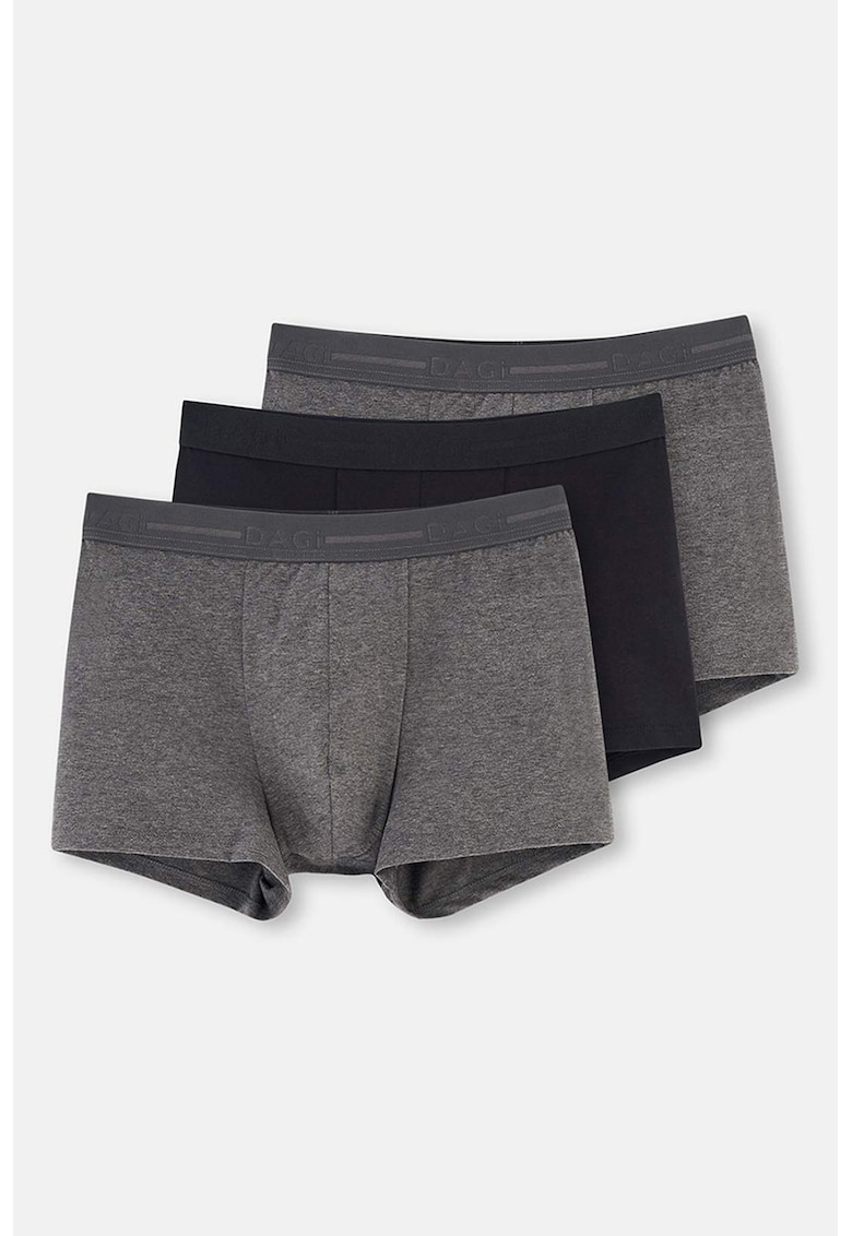 Set de boxeri din amestec de bumbac - 3 perechi - Gri melange